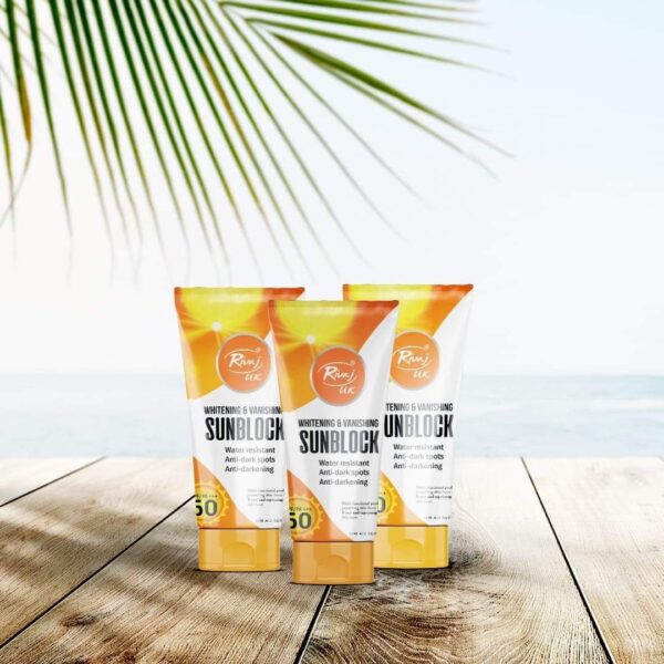 Rivaj UK Sun Block Spf 60 Original Rivaj UK Whitening & Vanishing Sun Block SPF / PA+++ 60