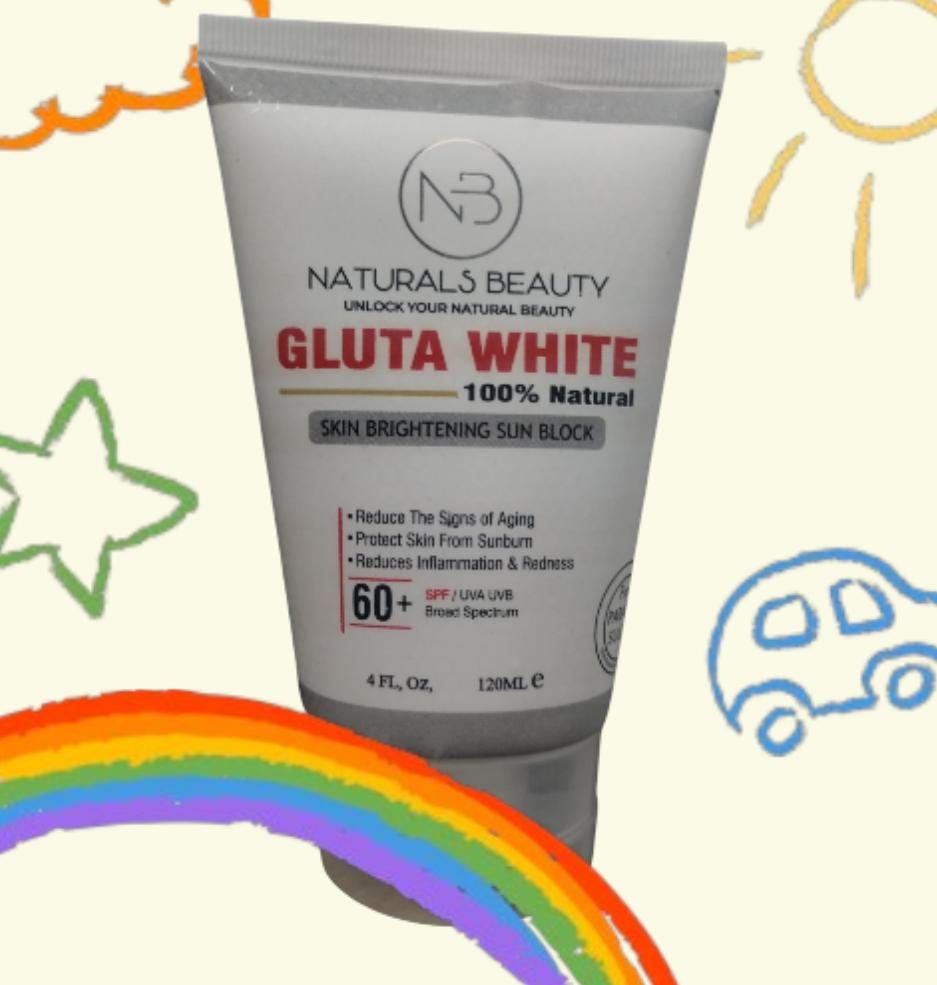 Naturals Beauty Gluta White Skin Brightning Sun Block Spf 60+ UAV&UVB 120 ML