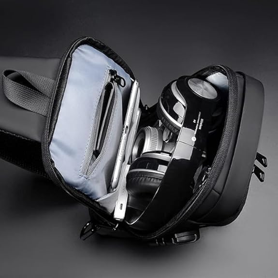 Fashion Men Sling Bag Pack with Lock Waterproof Anti-Theft Chest Bag with USB Charging Port Shoulder Bag Body Backpack with TSA Lock (Random Color)