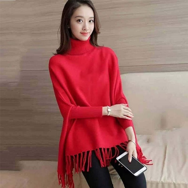 Winter Fleece Poncho for Women - Pink