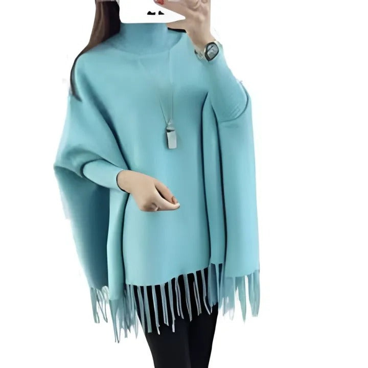 Winter Fleece Poncho for Women - Pink