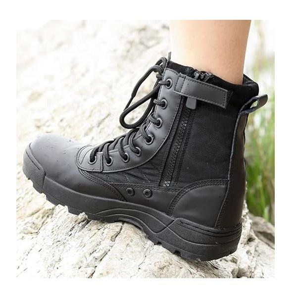 Men's Synthetic Leather Casual Calf Boots - Black Swat