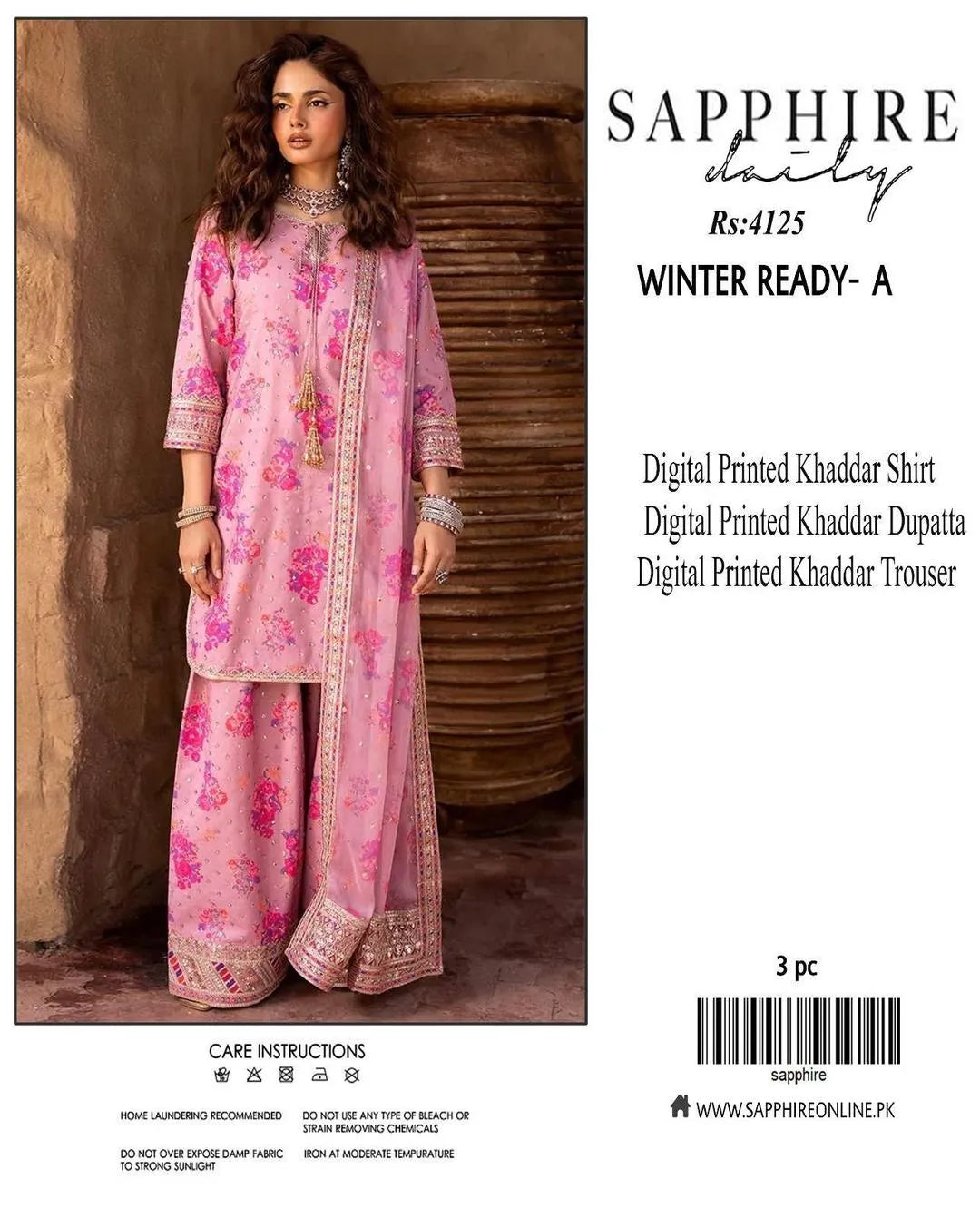 3 Pcs Women's Unstitched Digital Print Suit
