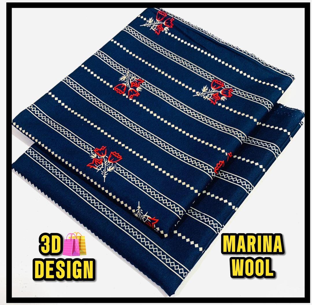 Stylish Marina Wool Suit with 3-D Block Printed Design - 2 Pcs Set