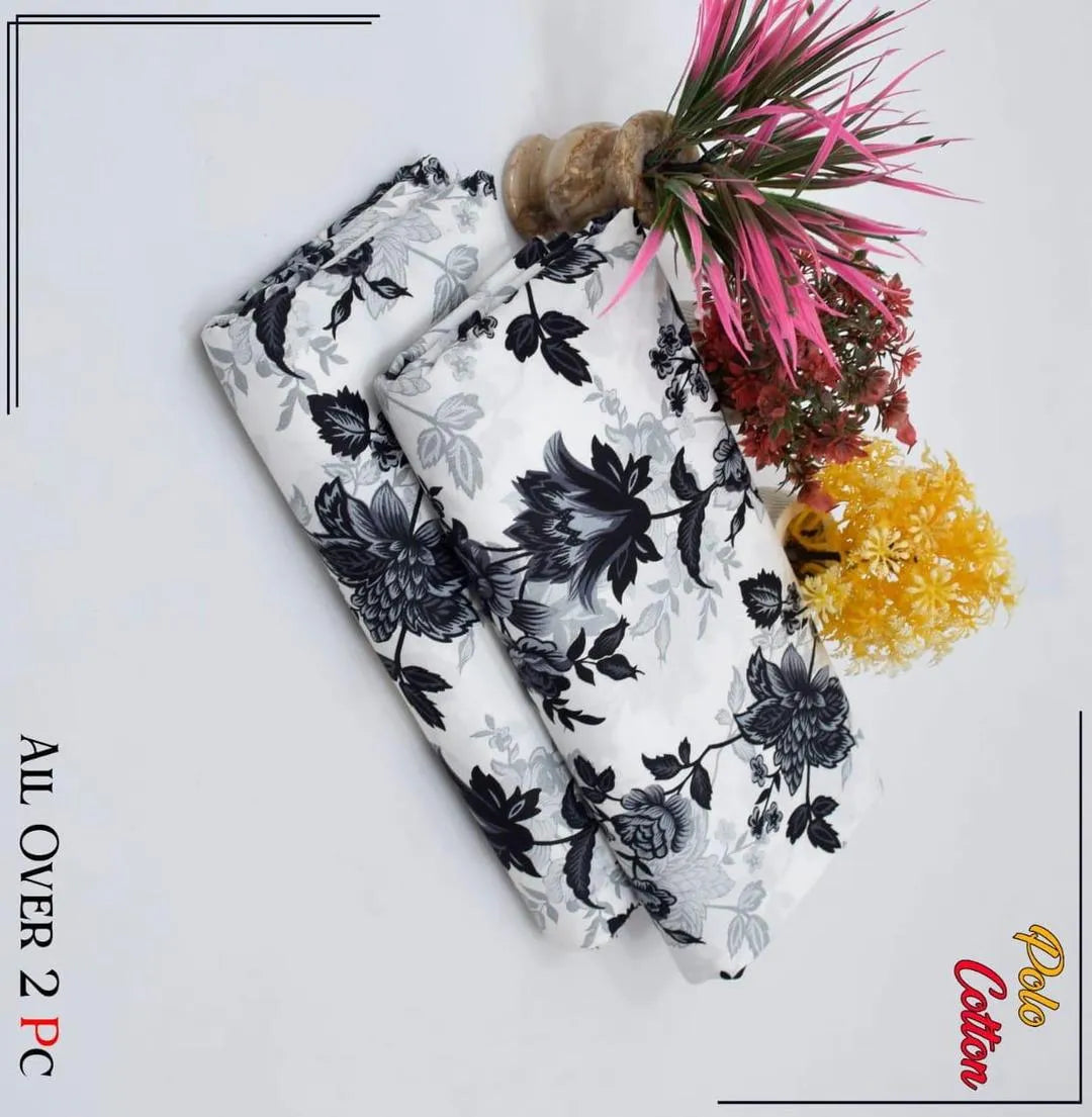 2 Pcs Women's Unstitched Printed Suit