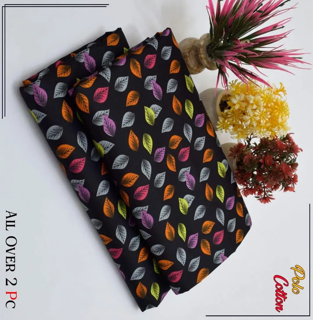 2 Pcs Women's Unstitched Printed Suit