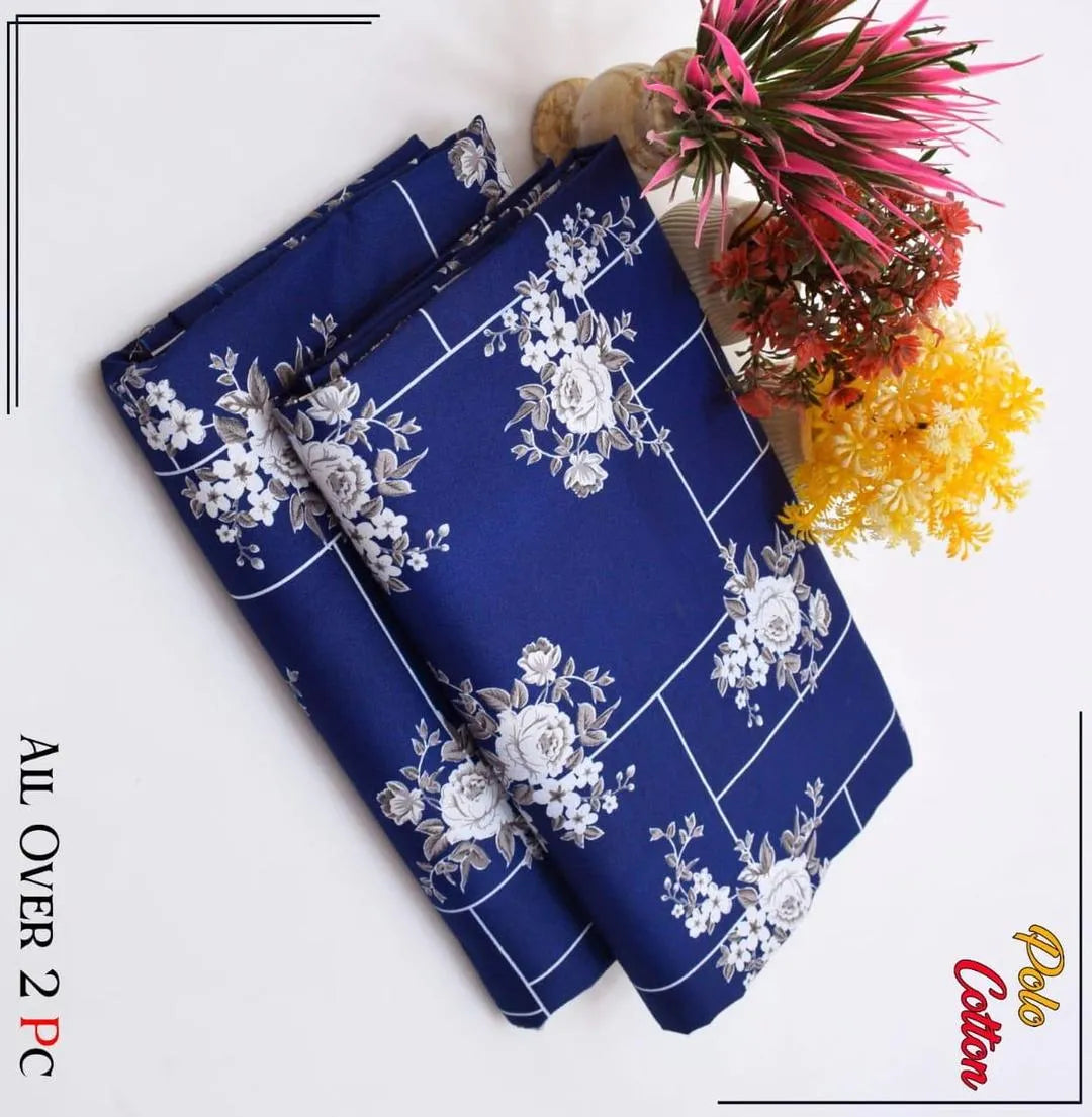 2 Pcs Women's Unstitched Printed Suit