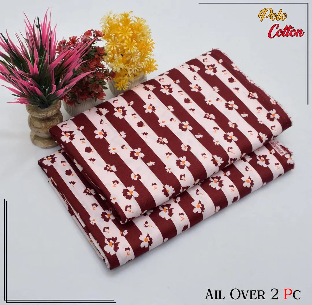 2 Pcs Women's Unstitched Printed Suit