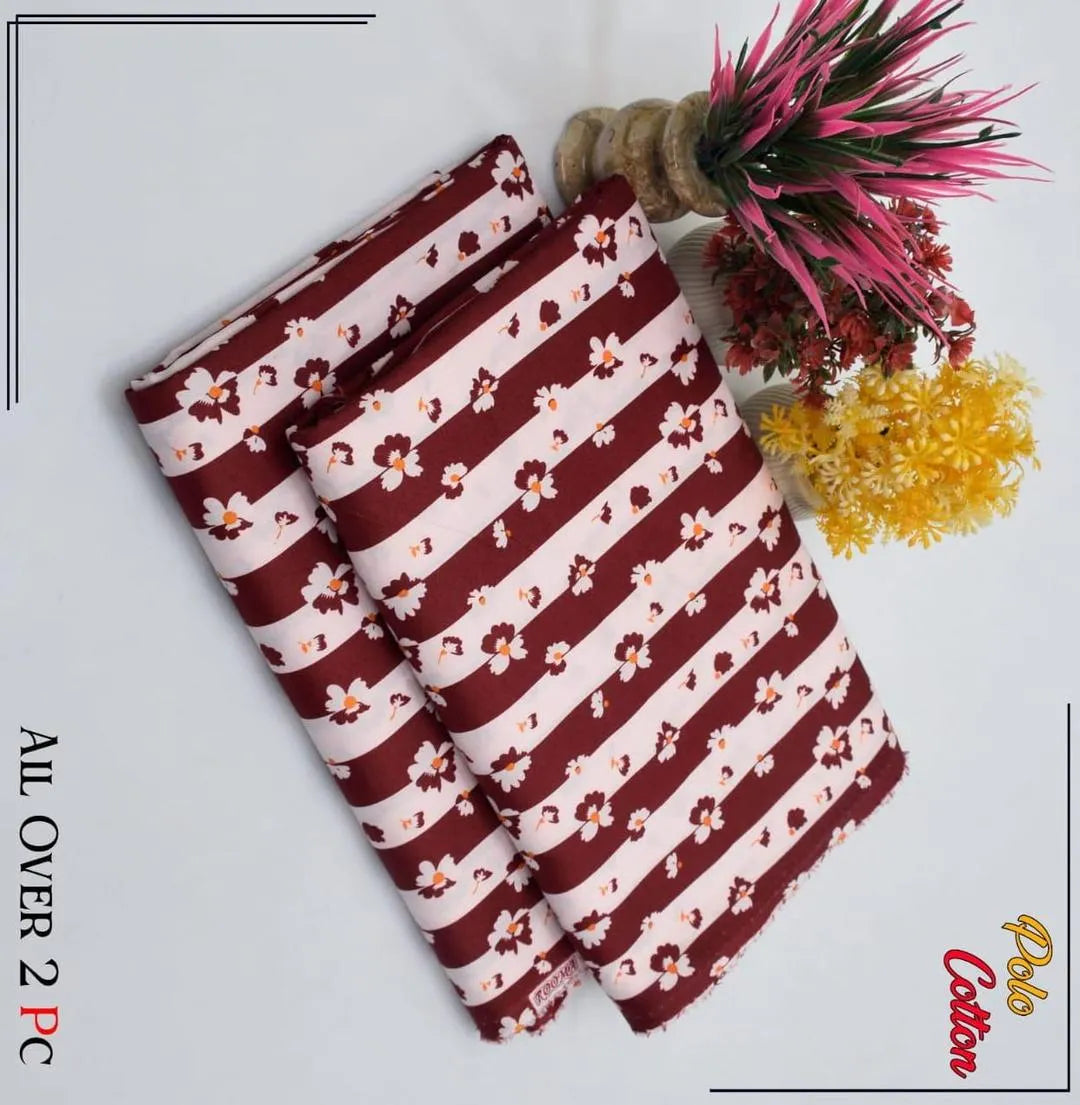 2 Pcs Women's Unstitched Printed Suit