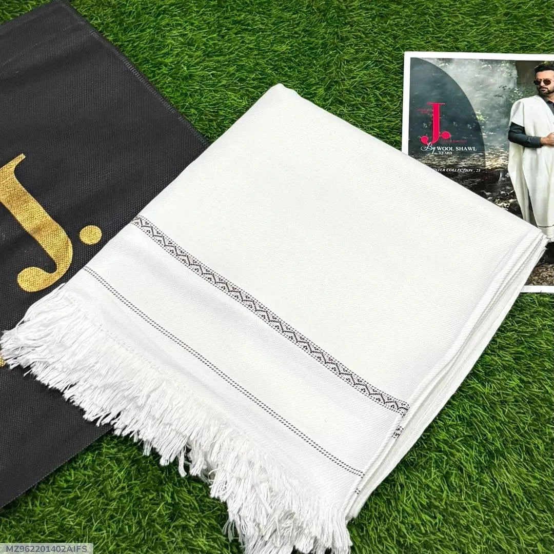 1 Pc Men's Wool Plain Shawl